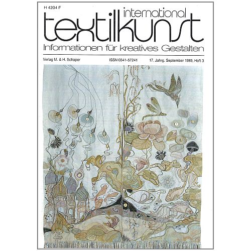textilkunst international - Klöppelwerkstatt, Informationen für Kreatives Gestalten Inhalte: Künstlerporträts, Ausstellungsberichte, Wettbewerbe, Restaurierungsprojekte und Anregungen für Pädagogik und experimentelles Gestalten. Heft 3-1989