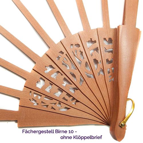 Fächergestell Modell 10 Birne - Klöppelwerkstatt, Das Gestell wurde in Spanien hergestellt. Holzart: Birne, Breite der Spitze: 11 cm, klöppeln, Abanico