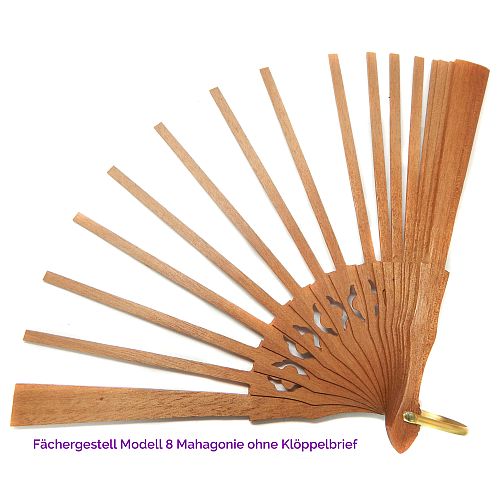 Fächergestell Modell 8 Mahagonie - Klöppelwerkstatt, Holzart: Birne dunkel lakiert mit Verzierungen, Breite der Spitze: 12 cm, ohne Klöppelbrief, klöppeln, Abanico, Spitze