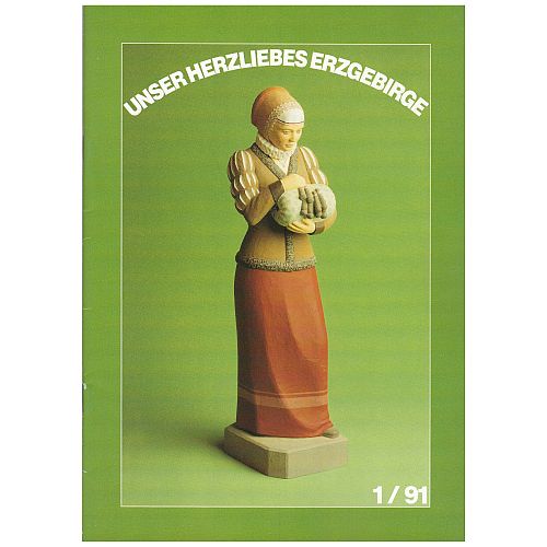 Unser herzliebes Erzgebirge SH ~ Heft 1/91 - Klöppelwerkstatt, Heft mit Informationen zum Klöppeln im Erzgebirge, 3 Klöppelbriefe, Schmetterling, Umrandung, klöppeln